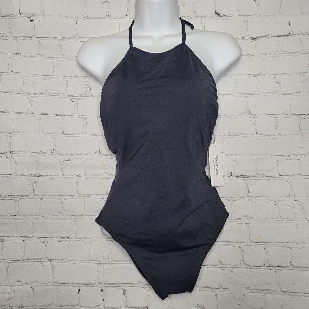 Women's Halter Neck One Piece Swimsuit Medium‎